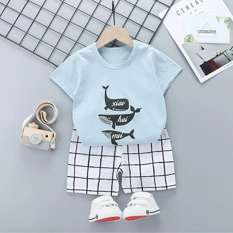 2pcs Cute Prints T-shirt and Pants Wholesale children's clothing