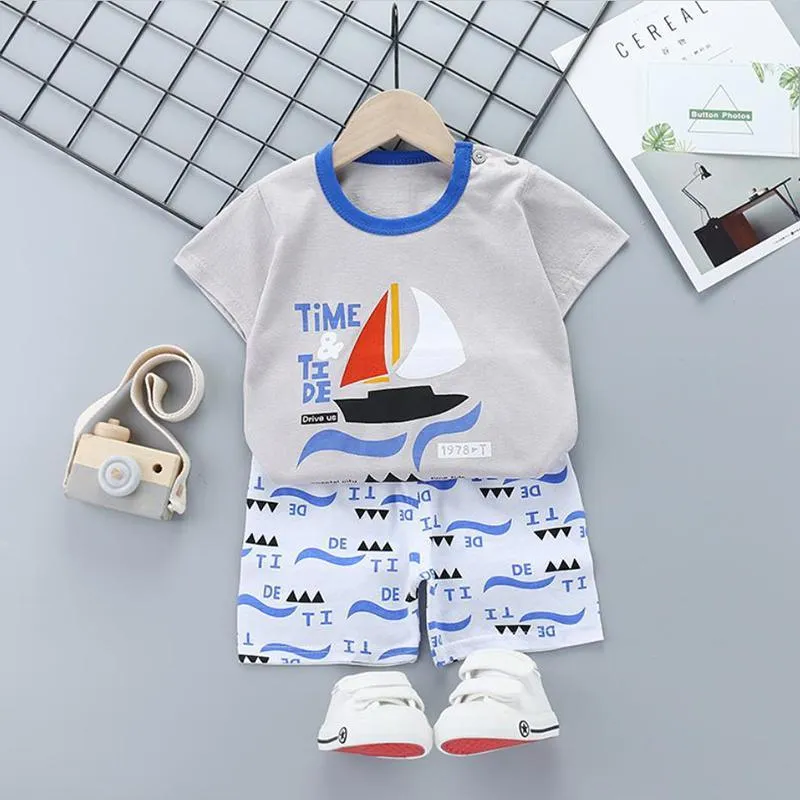 2pcs Cute Prints T-shirt and Pants Wholesale children's clothing