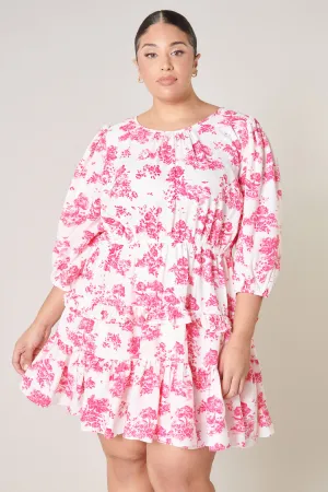 Ainsley Meadow Toile Heartfelt Ruffle Dress Curve