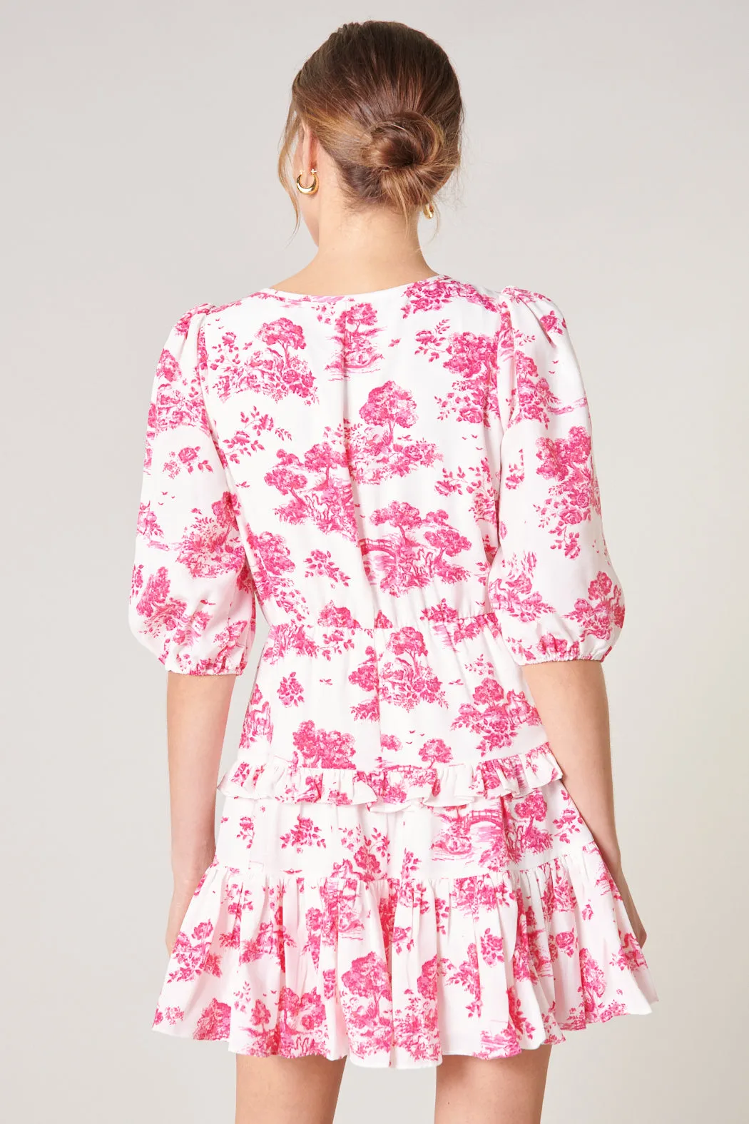 Ainsley Meadow Toile Heartfelt Ruffle Dress