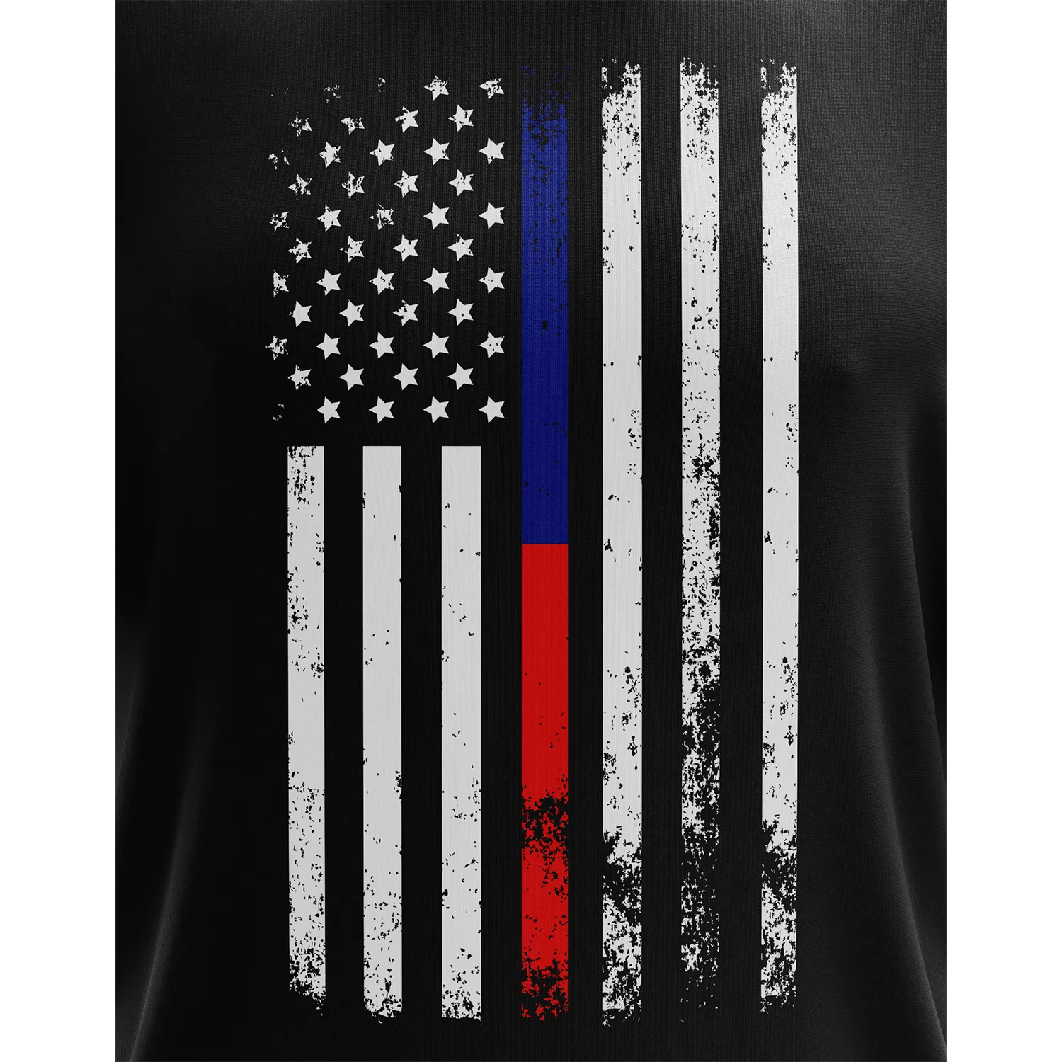 American Flag Thin Blue/Red Line Public Service Support Short Sleeve Shirt