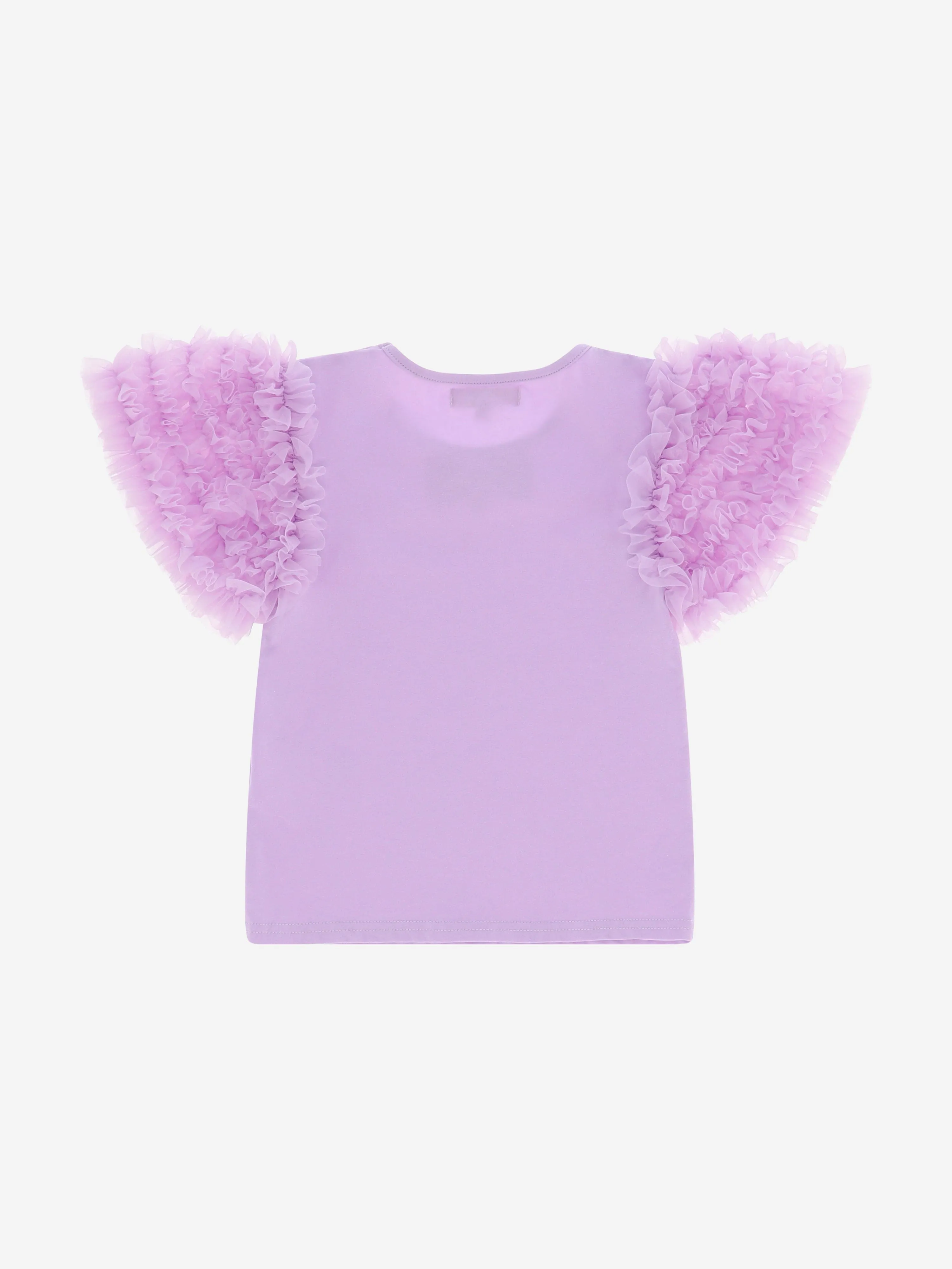 Angels Face Girls Lexie Tulle Sleeve Top in Purple