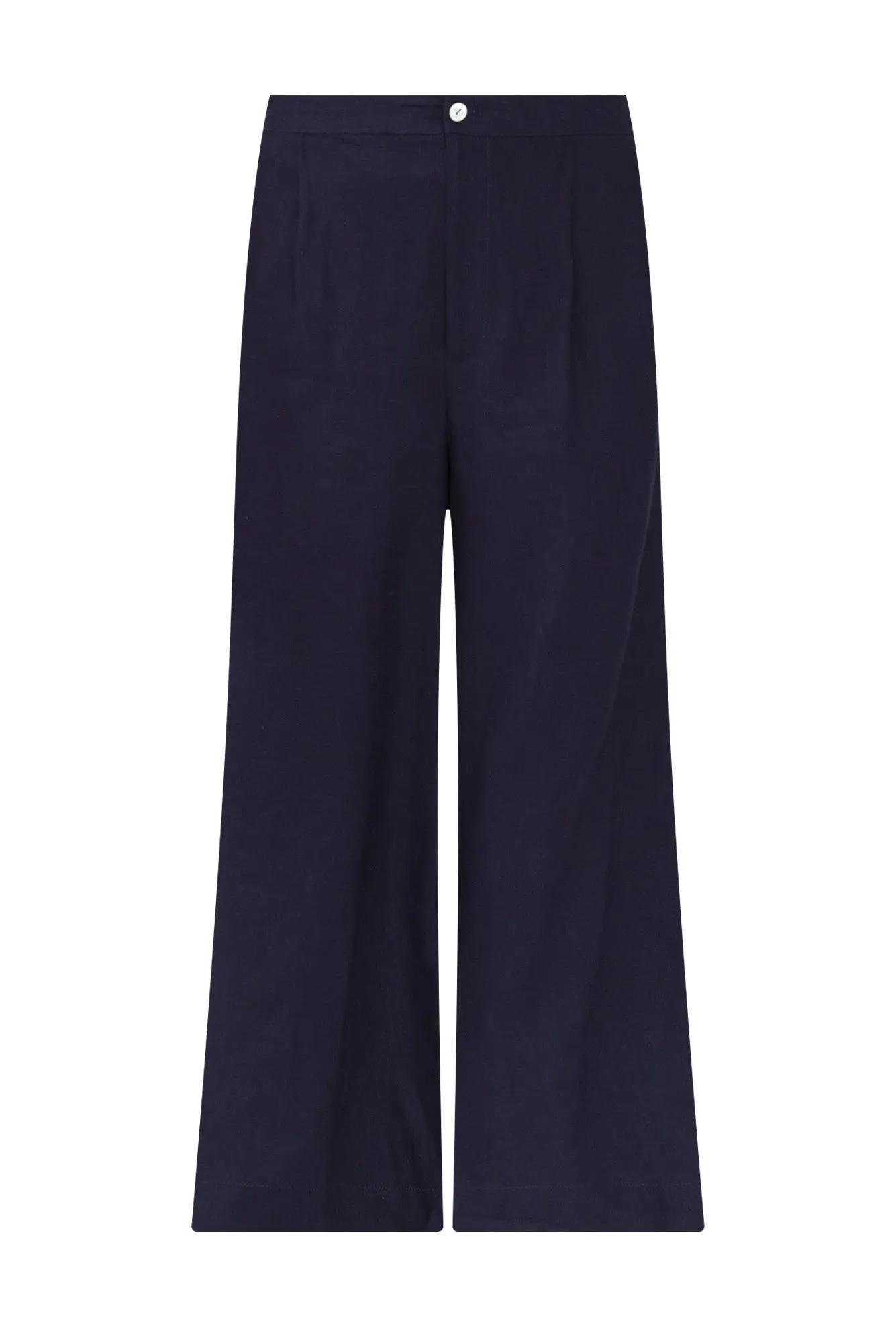 Aspen Navy Linen Blend Wide Leg Pants