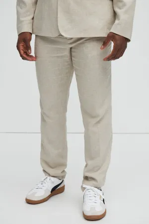 Bahamas Straight Linen Trousers - Stone