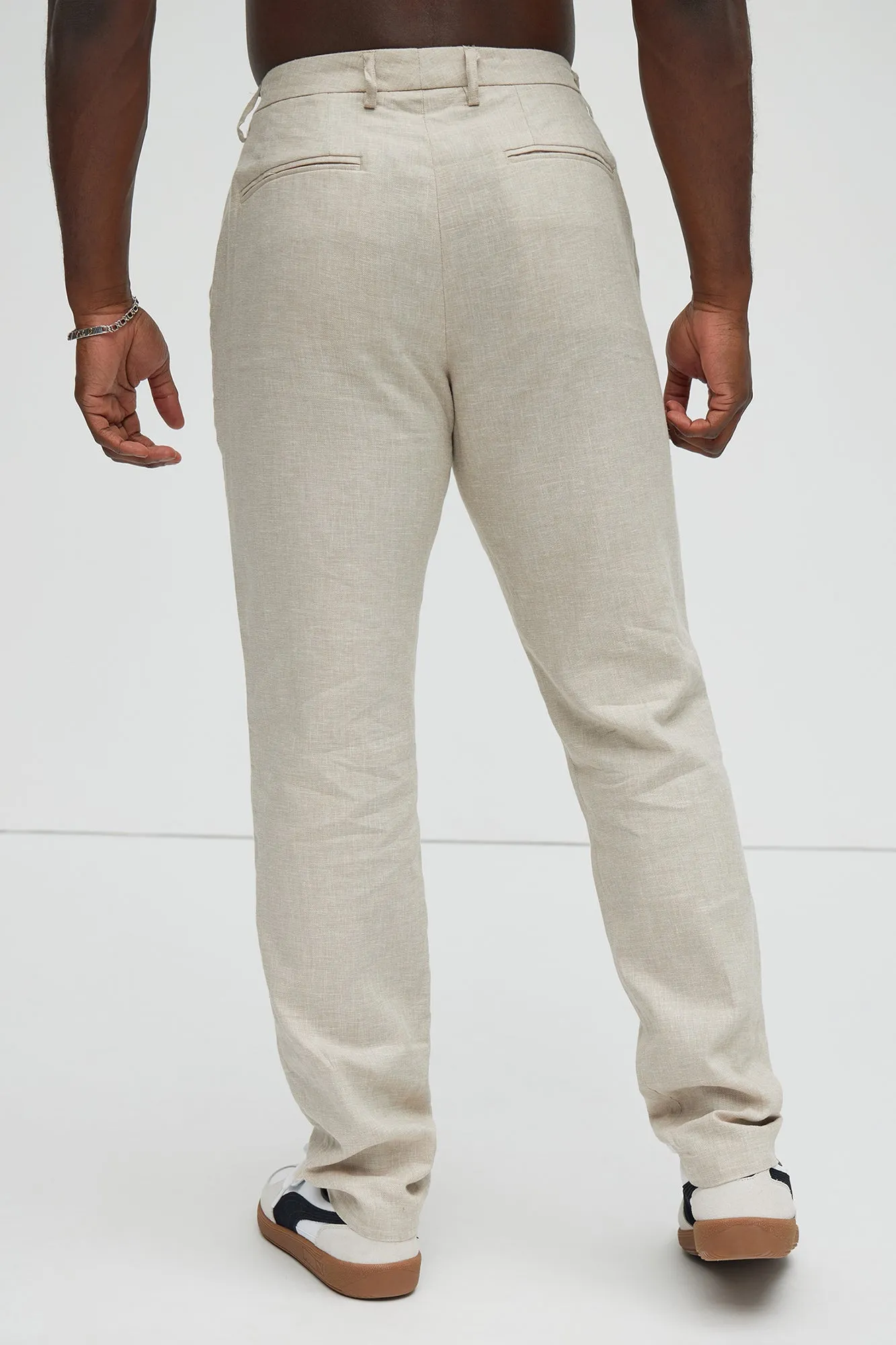 Bahamas Straight Linen Trousers - Stone