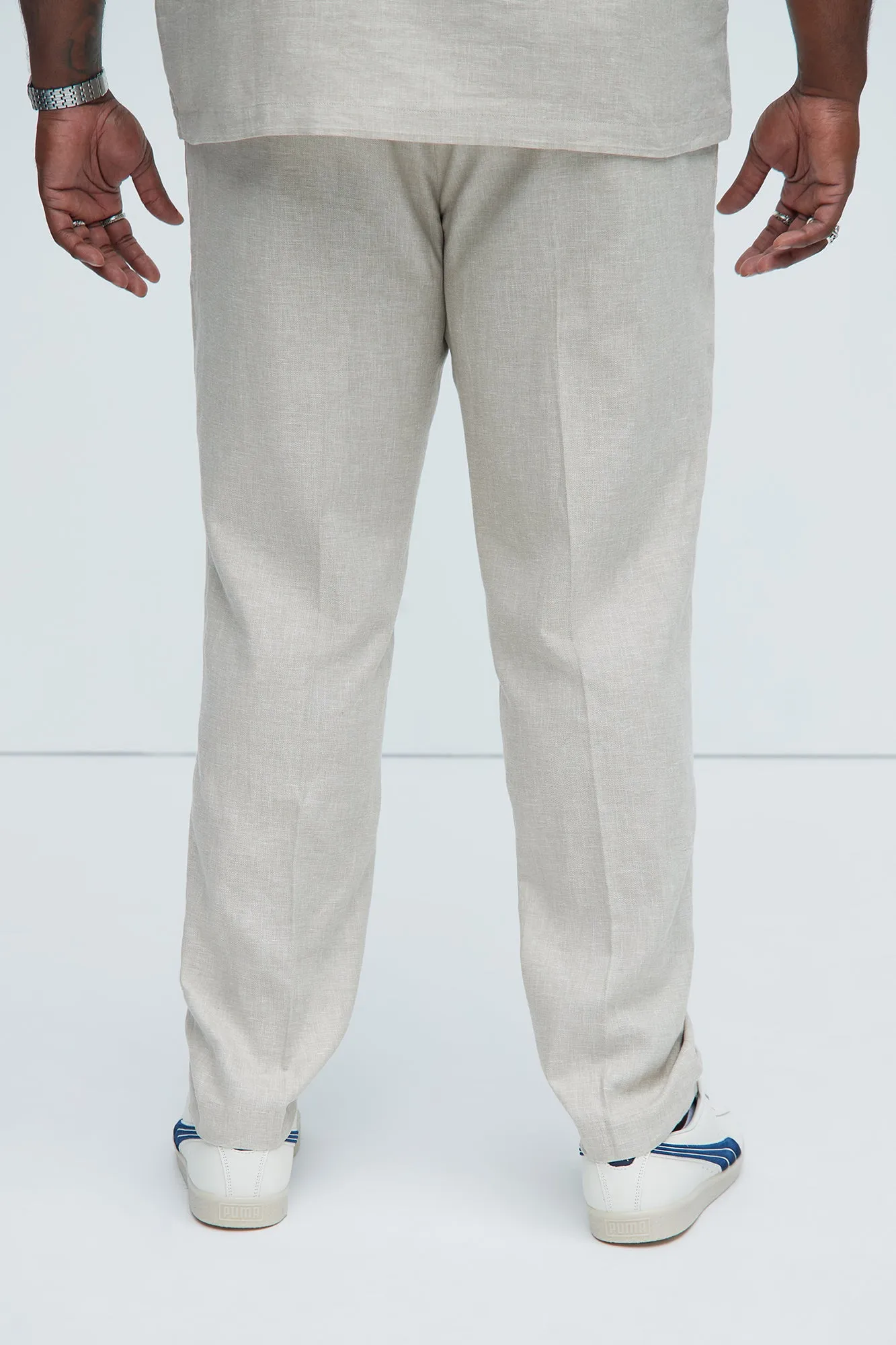 Bahamas Straight Linen Trousers - Stone