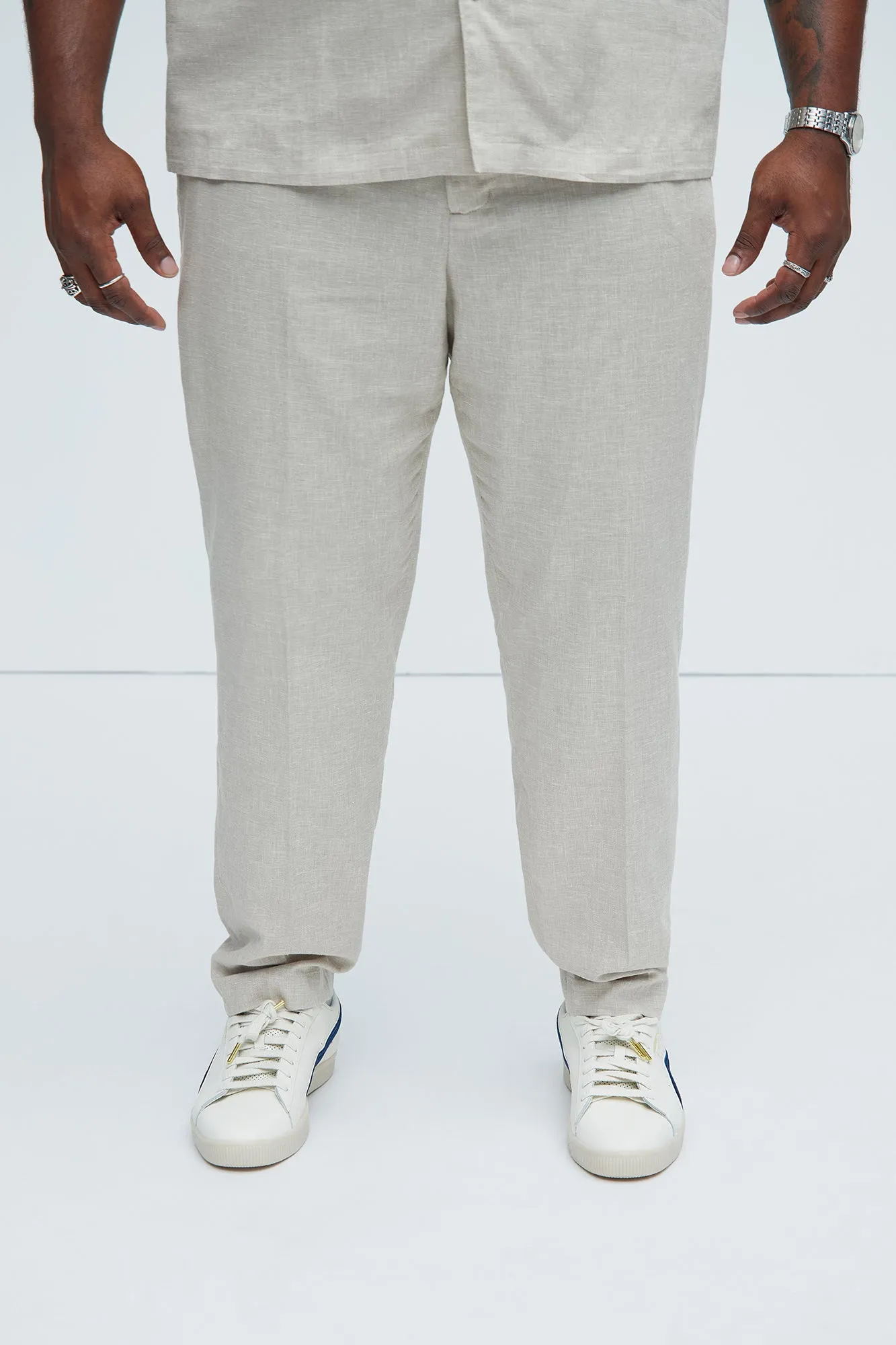 Bahamas Straight Linen Trousers - Stone