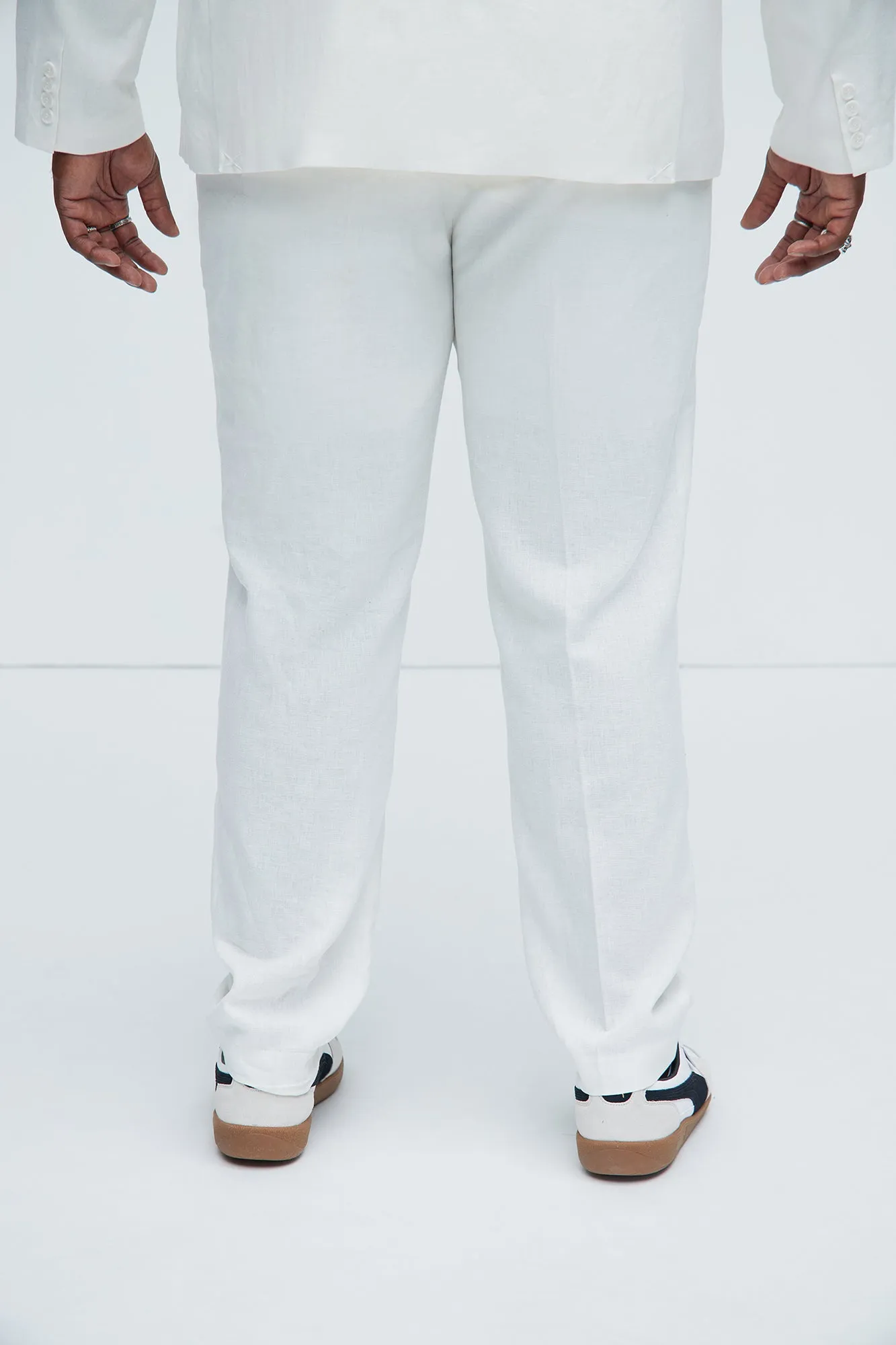 Bahamas Straight Linen Trousers - White