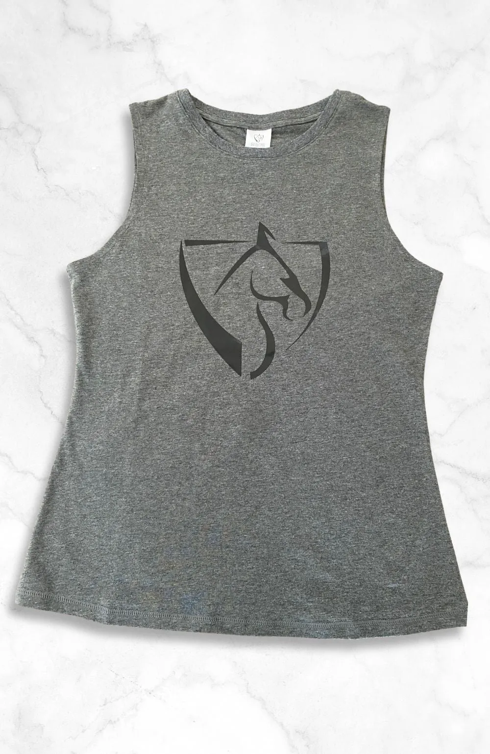 BARE Black Logo Tank Top - Dark Grey