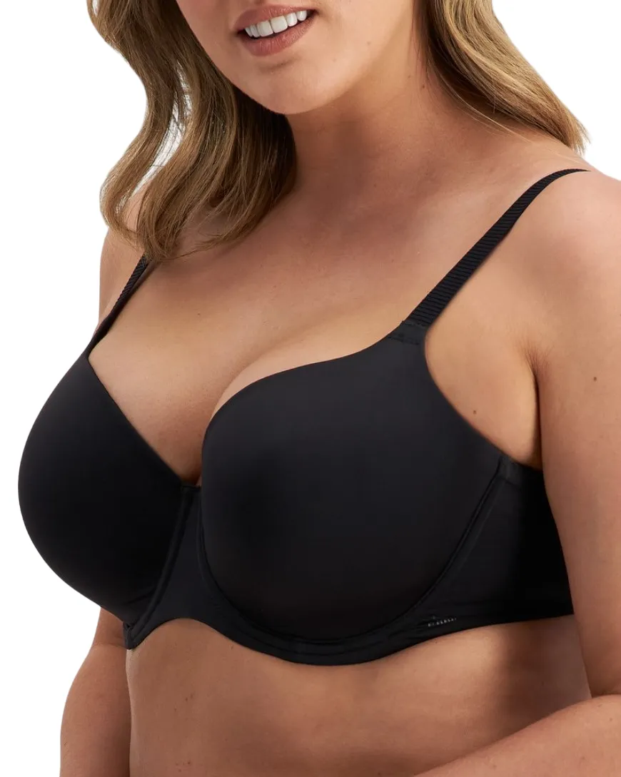 Be By Berlei Womens Full Coverage Black T-Shirt Fuller Cup Bra