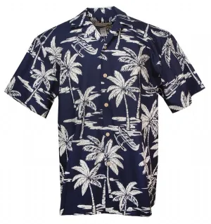 Canoe Tropical Mens Shirt in Navy