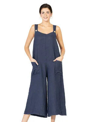 Cherishh- Navy Linen Romper