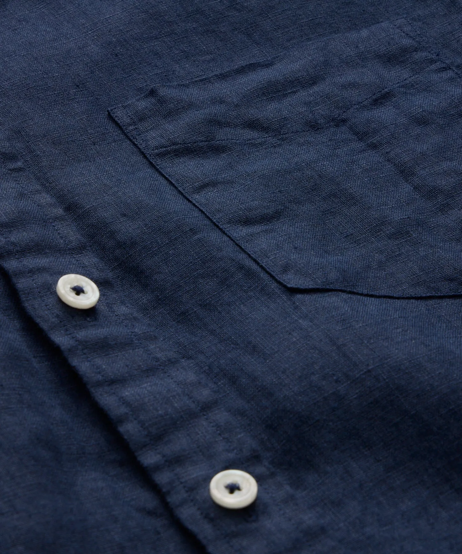 Classic Fit Sea Soft Irish Linen Shirt in Navy