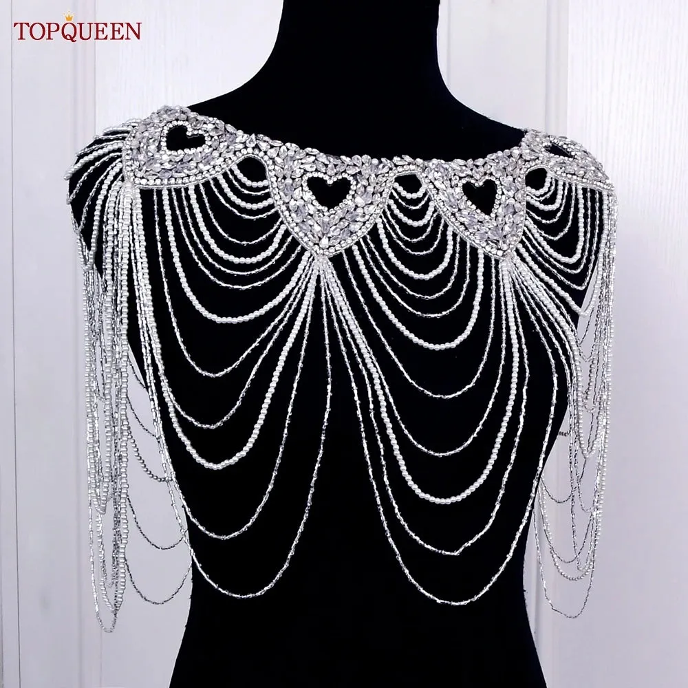 Crystal Beaded Bridal Shoulder Chain Wedding Dress Accessory