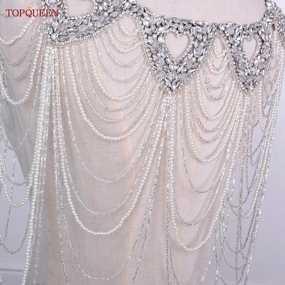 Crystal Beaded Bridal Shoulder Chain Wedding Dress Accessory