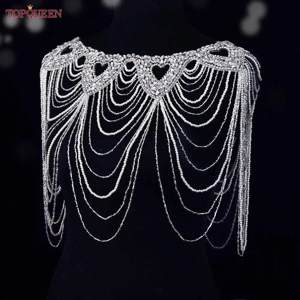 Crystal Beaded Bridal Shoulder Chain Wedding Dress Accessory