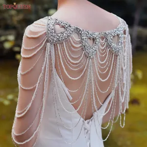 Crystal Beaded Bridal Shoulder Chain Wedding Dress Accessory