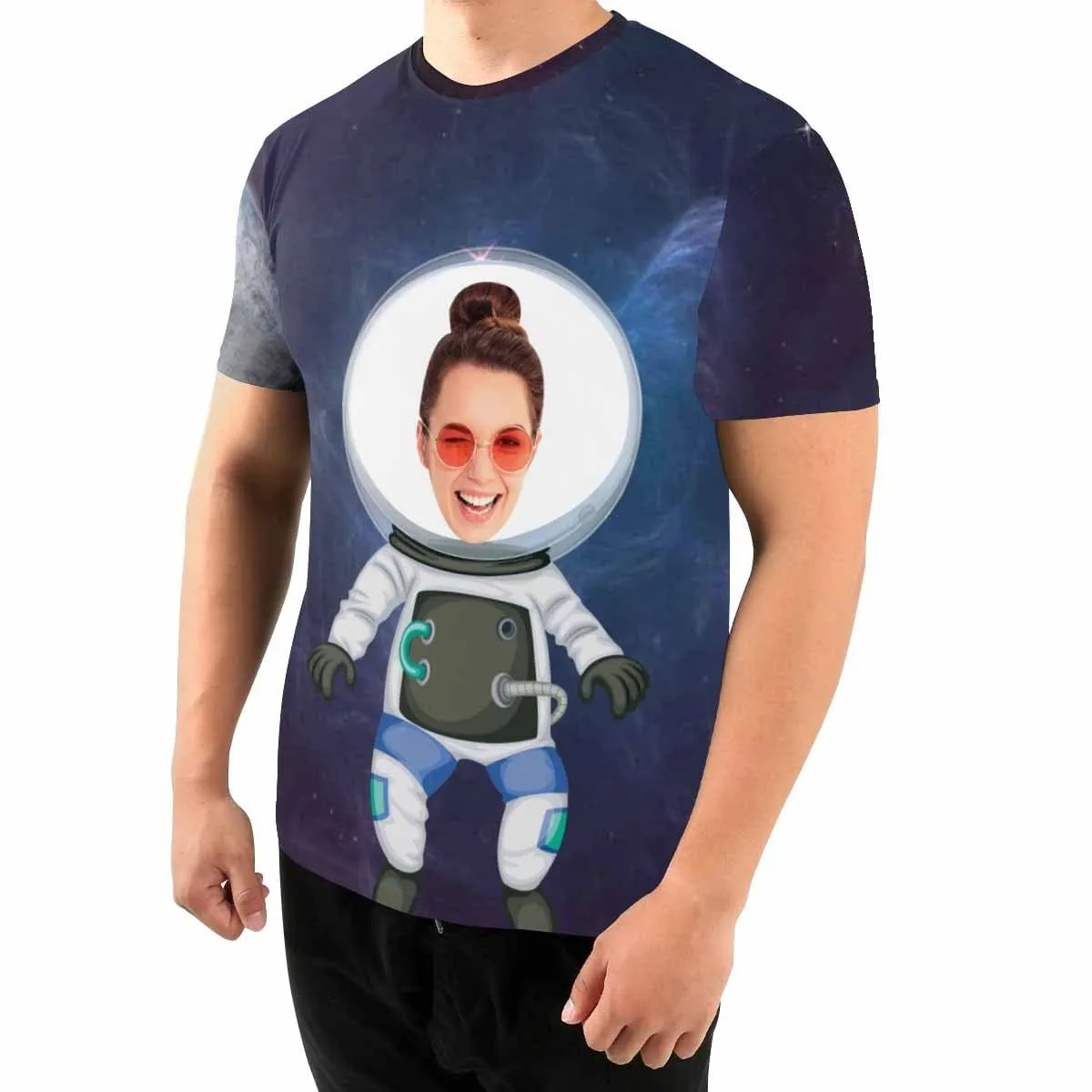 Custom Face Space Men's T-shirt