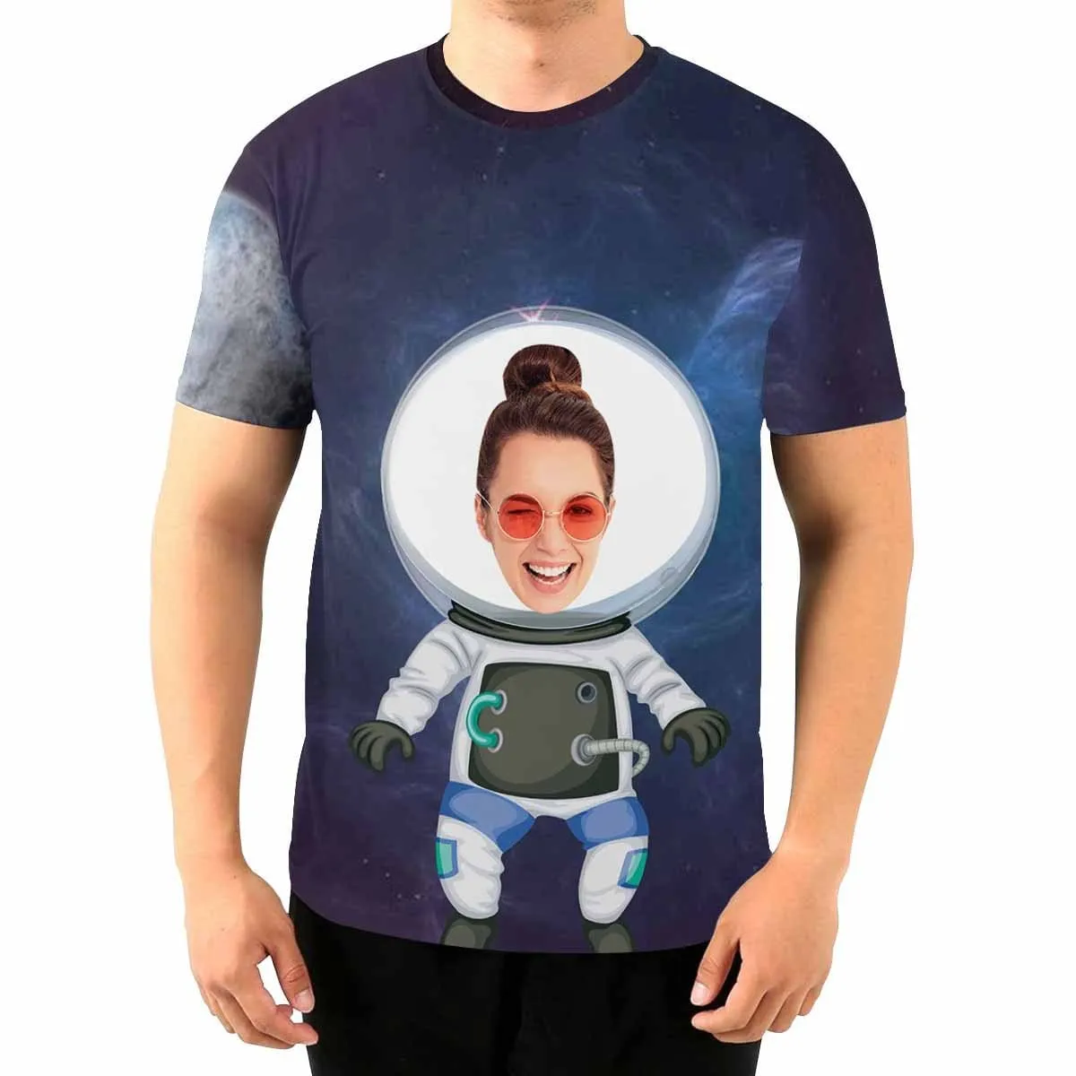 Custom Face Space Men's T-shirt