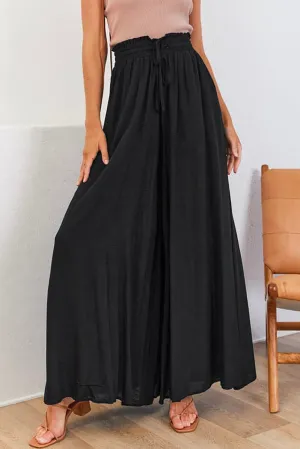 Drawstring Wide Leg Pocketed Pants