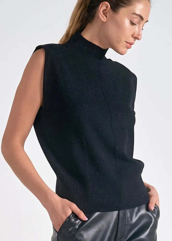 Elsa Mock Neck Sleeveless Sweater