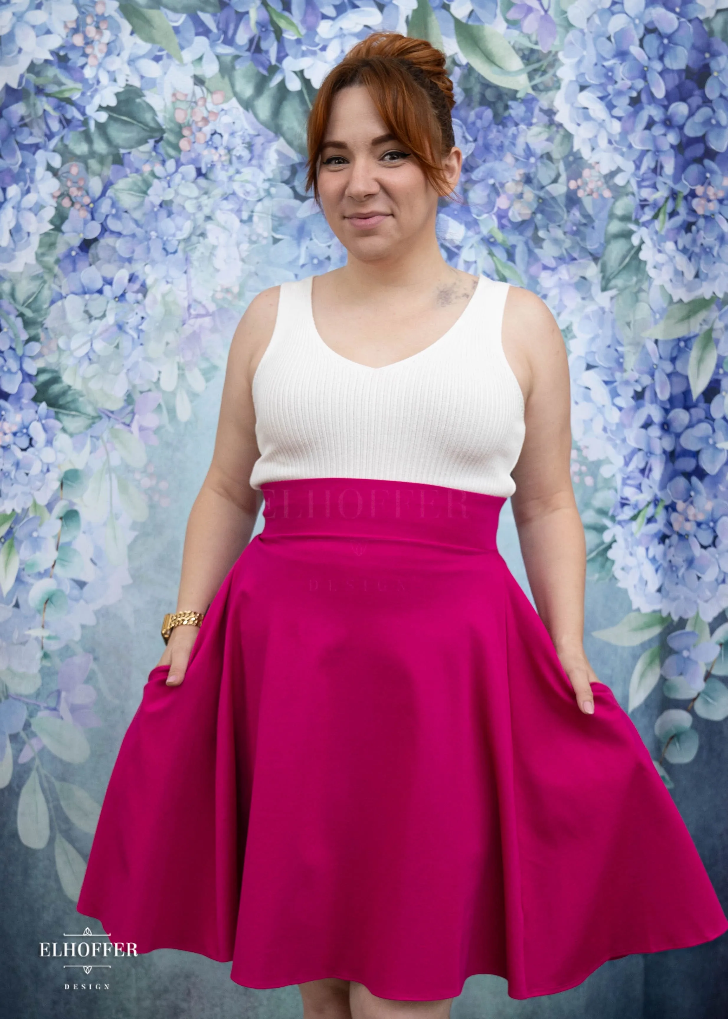 Essential Julie Skirt - Hot Magenta Ponte