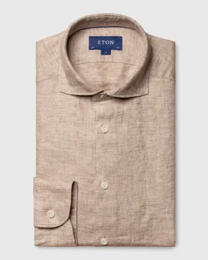 ETON 10000321738 OATMEAL SLIM LINEN SC SHIRT