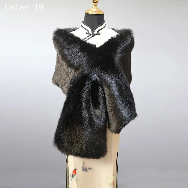 Faux Fur Fashion Evening Wedding Party Shawl Wrap Stoles