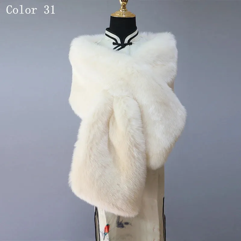 Faux Fur Fashion Evening Wedding Party Shawl Wrap Stoles