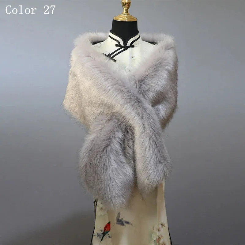 Faux Fur Fashion Evening Wedding Party Shawl Wrap Stoles