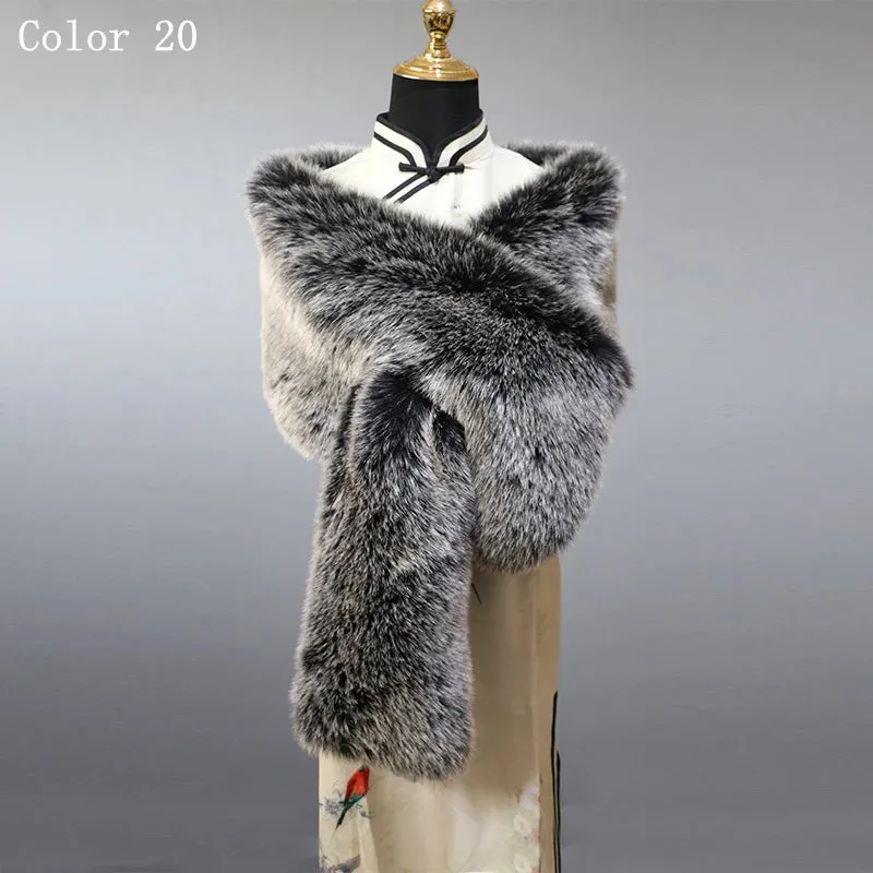 Faux Fur Fashion Evening Wedding Party Shawl Wrap Stoles