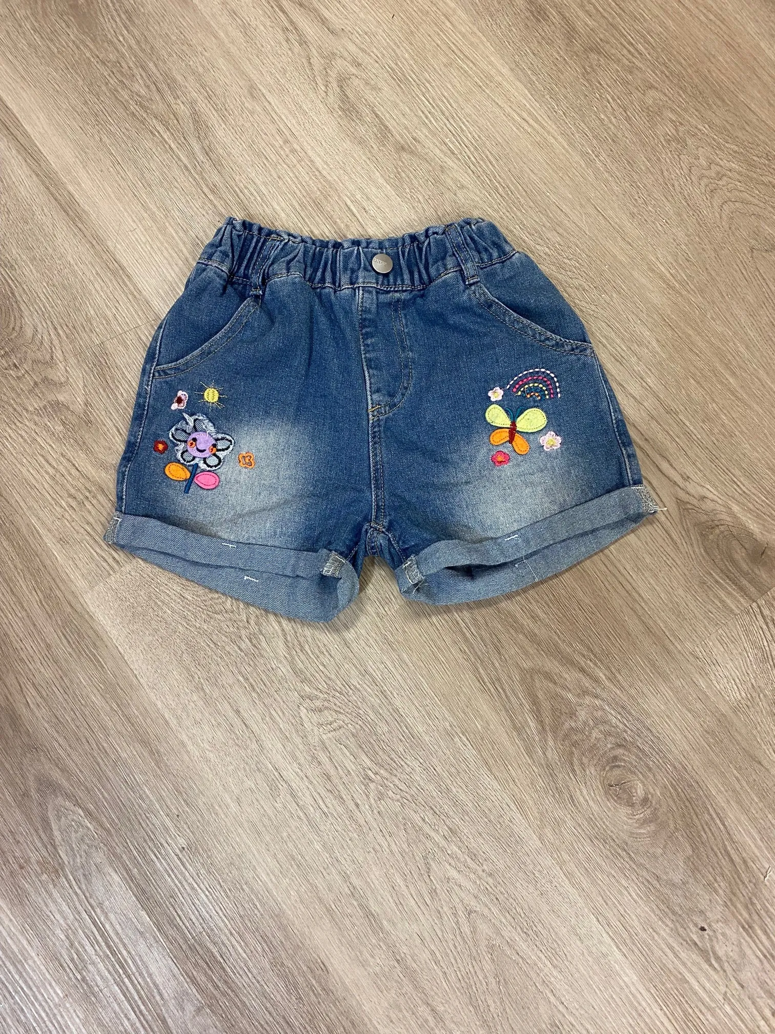 Flower Embroidered Shorts