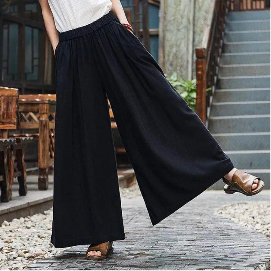 Flowy Pleated Palazzo Pants  | Zen