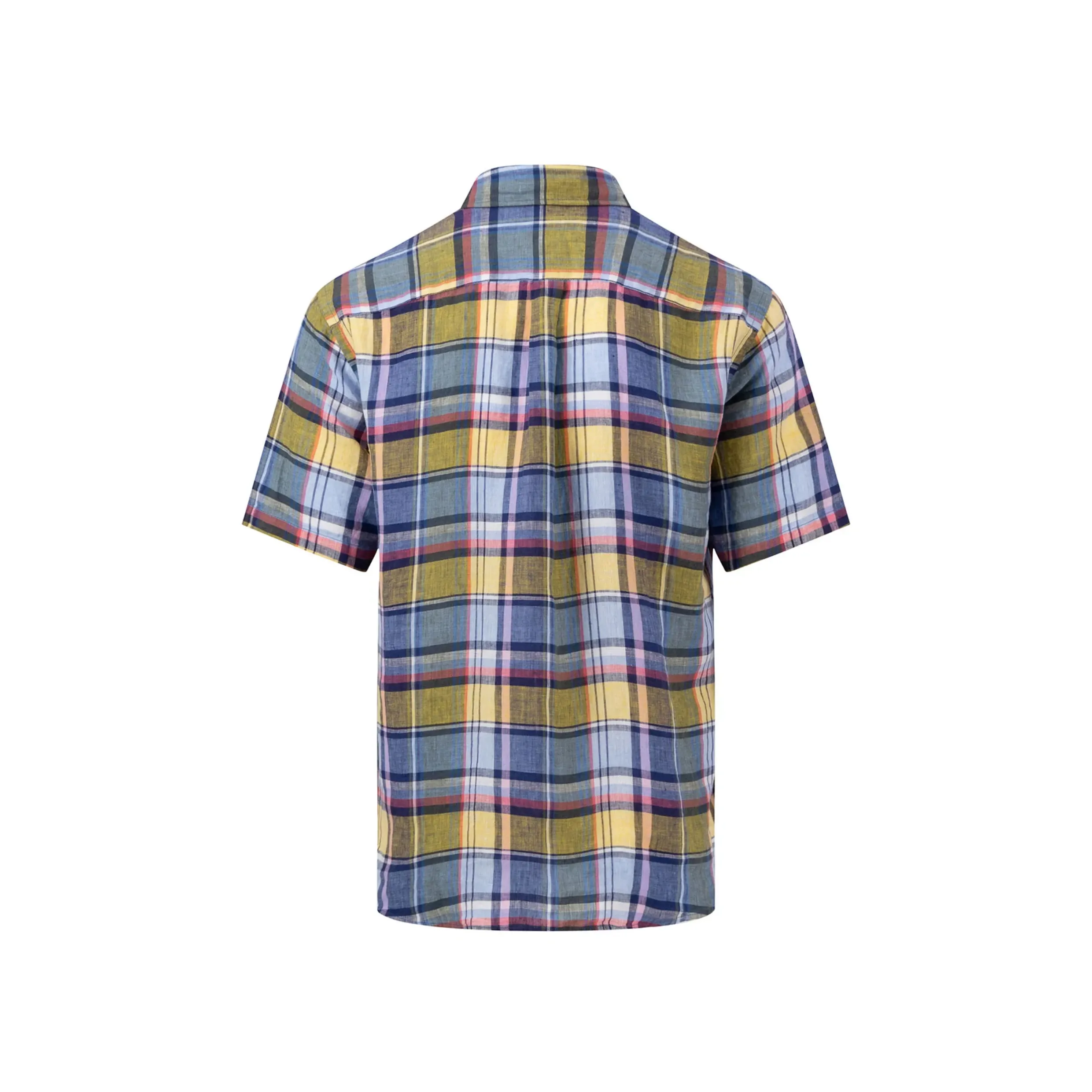 Fynch-Hatton Short Sleeved Check Linen Shirt 1305-7021