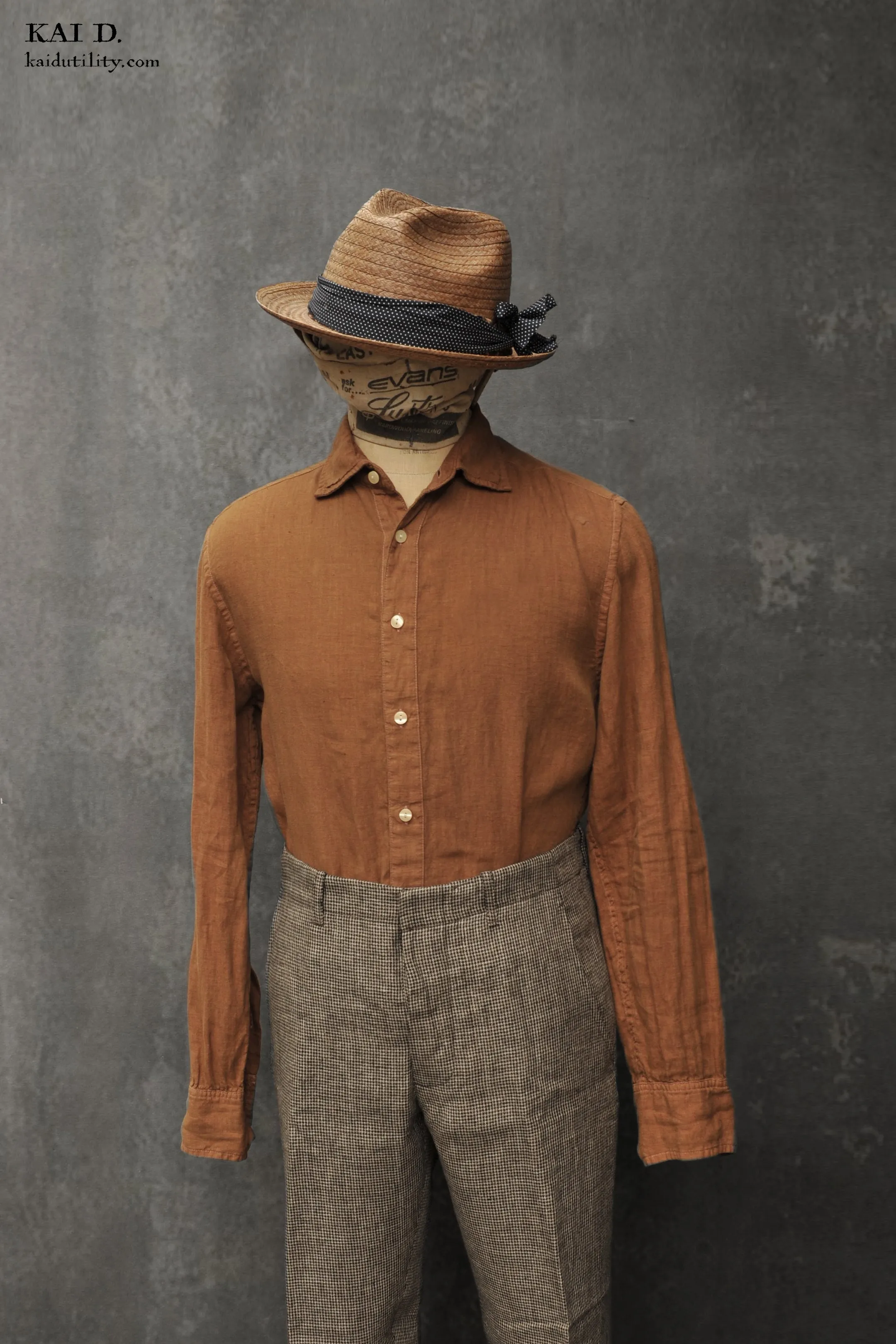 Garment Dyed linen McQueen shirt - M