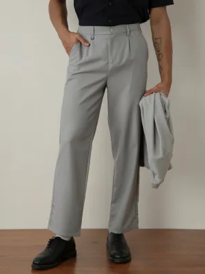 Grey Plain Smart Trousers