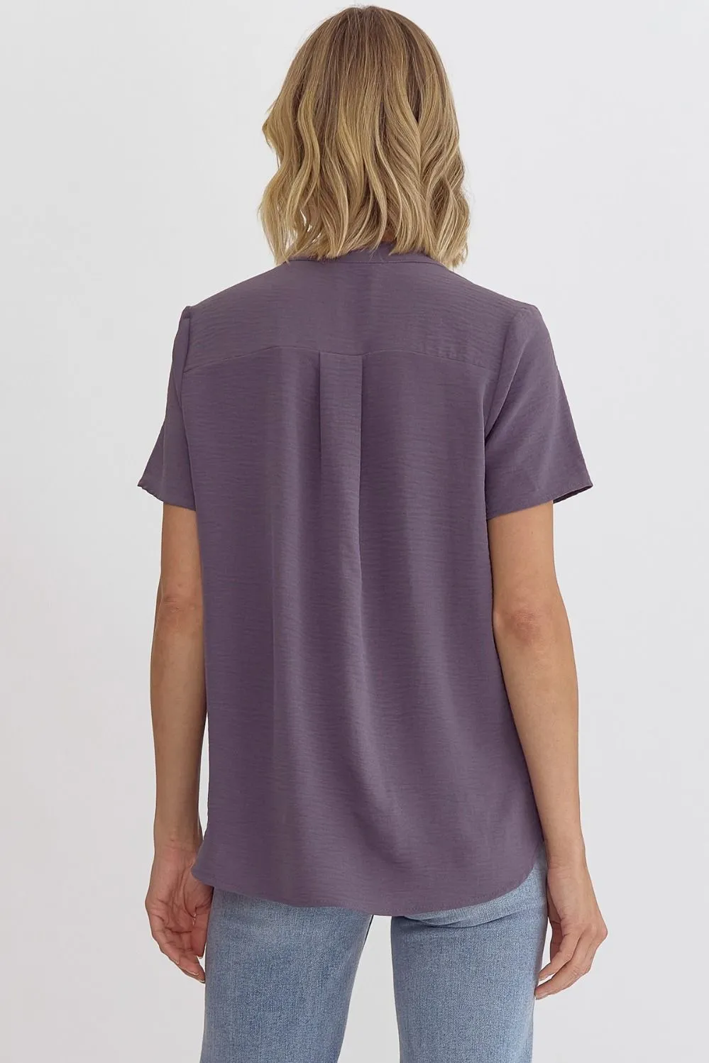 Keep it Simple V-Neck Top - Grey