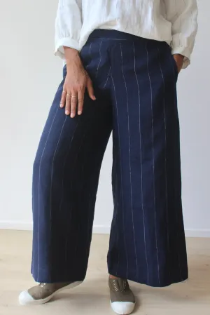 Lara Pant in Navy Stripe