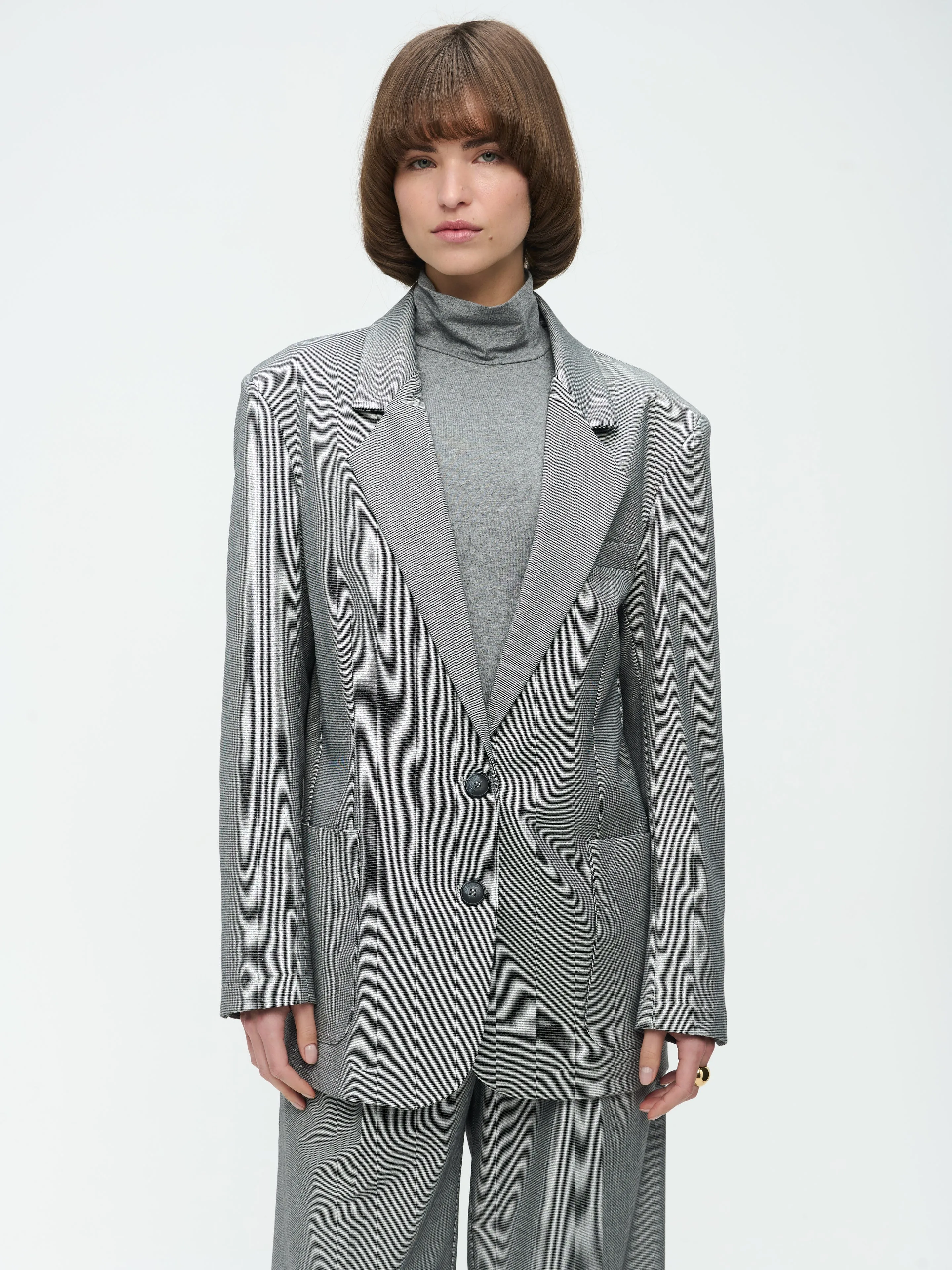 Lennard Oversize Blazer | Grey Silver