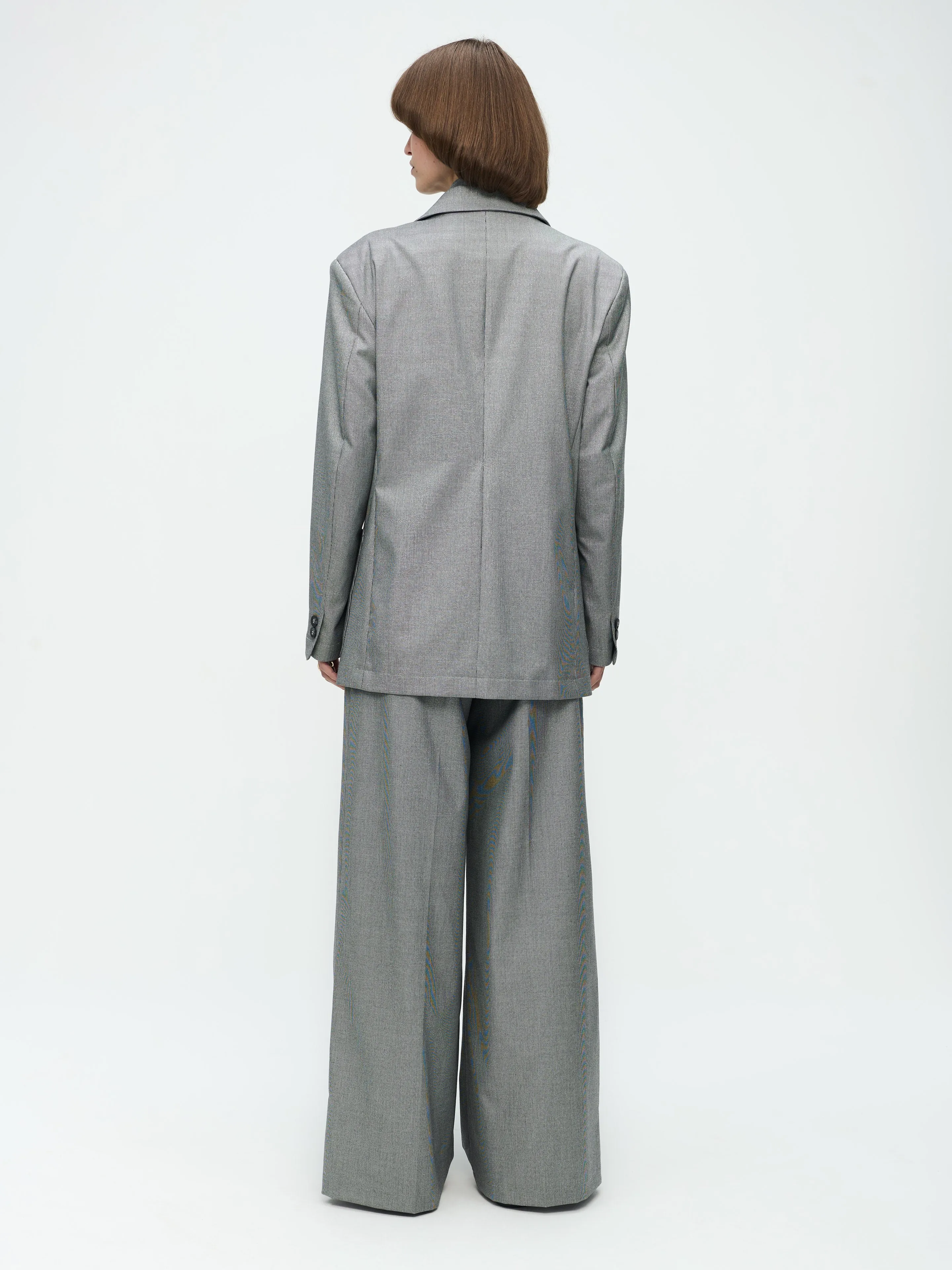 Lennard Oversize Blazer | Grey Silver