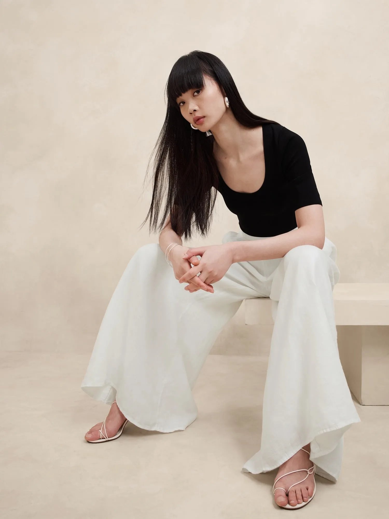 Lina Linen Wide-Leg Pant