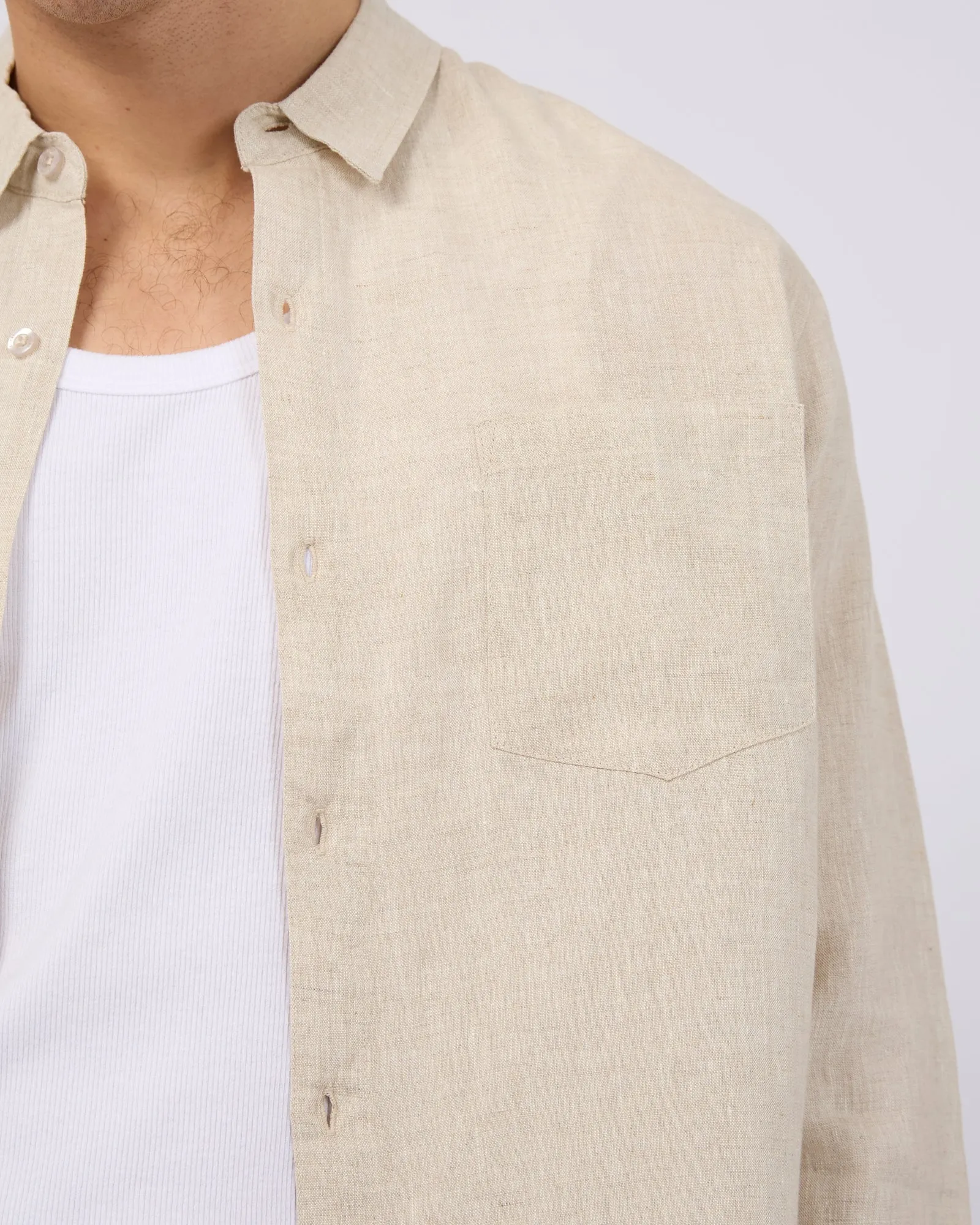 Linen Long Sleeve Shirt Natural