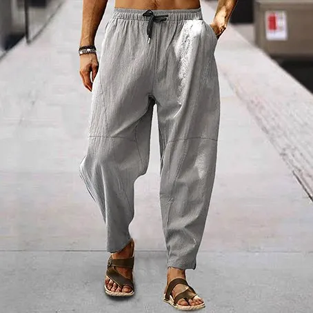 Linen Loose Drawstring Hip-Hop Lantern Pencil Pants