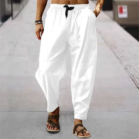 Linen Loose Drawstring Hip-Hop Lantern Pencil Pants