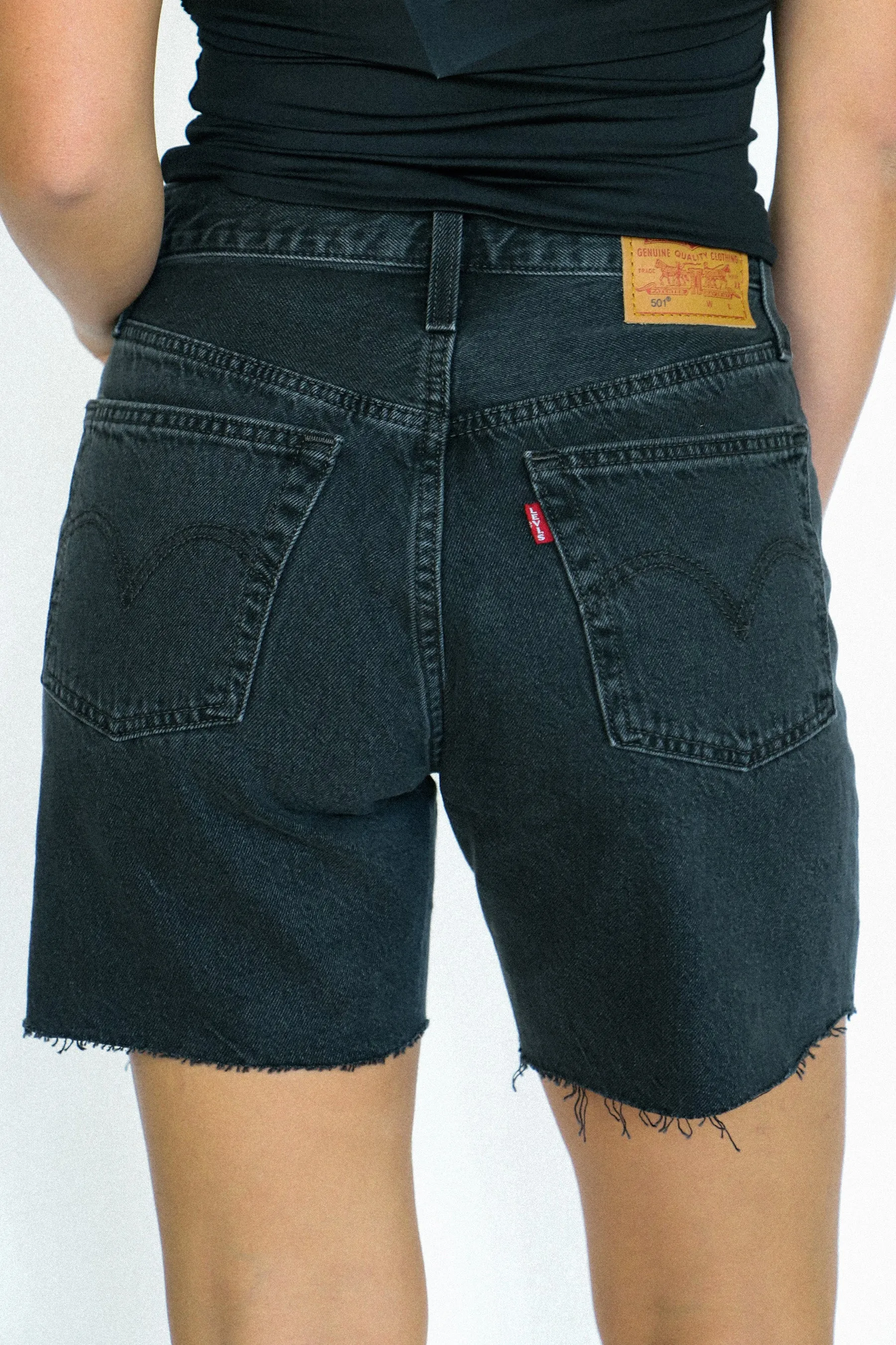 Lunar Black 501 Mid Thigh Short