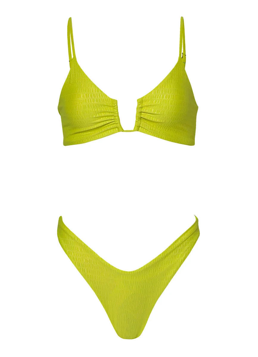 Maaji Lime Green Splendour Regular Rise Thin Side Bikini Bottom