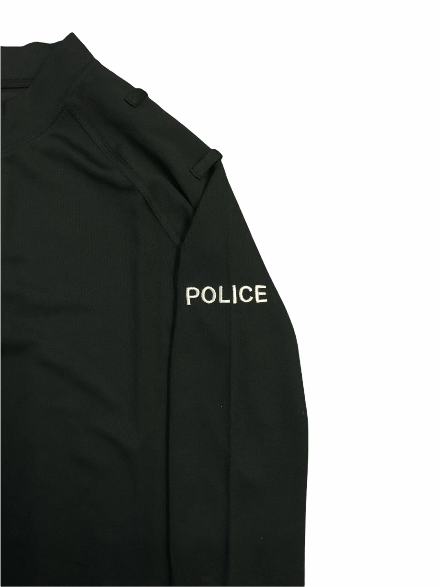 Male Black Police Branded Breathable Long Sleeve Wicking Top WKS18MA