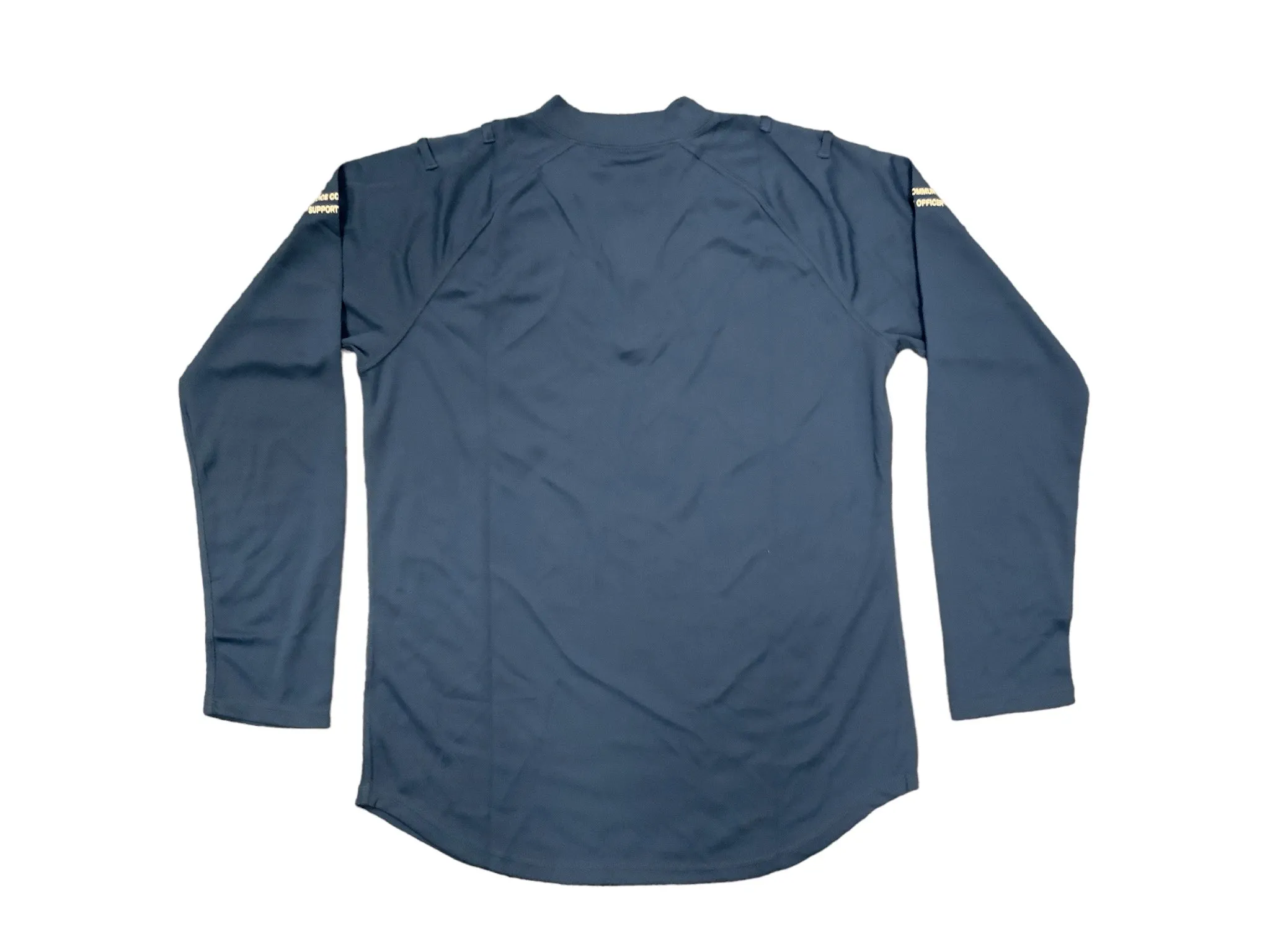 Male Blue PCSO Embroidered Breathable Long Sleeve Wicking Shirt Top