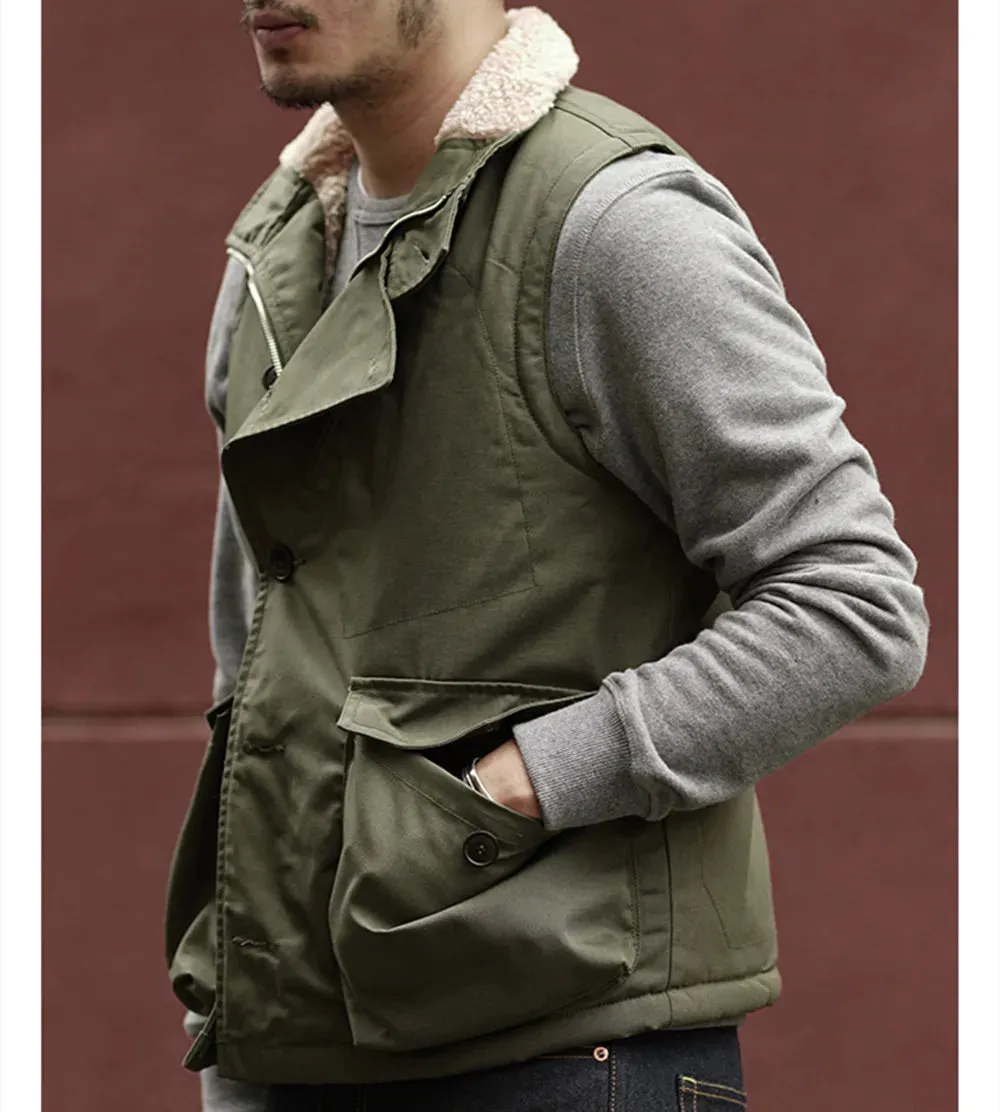 Men's Aviator Vest Military Waistcoat Sleeveless Jacket - Vintage Style