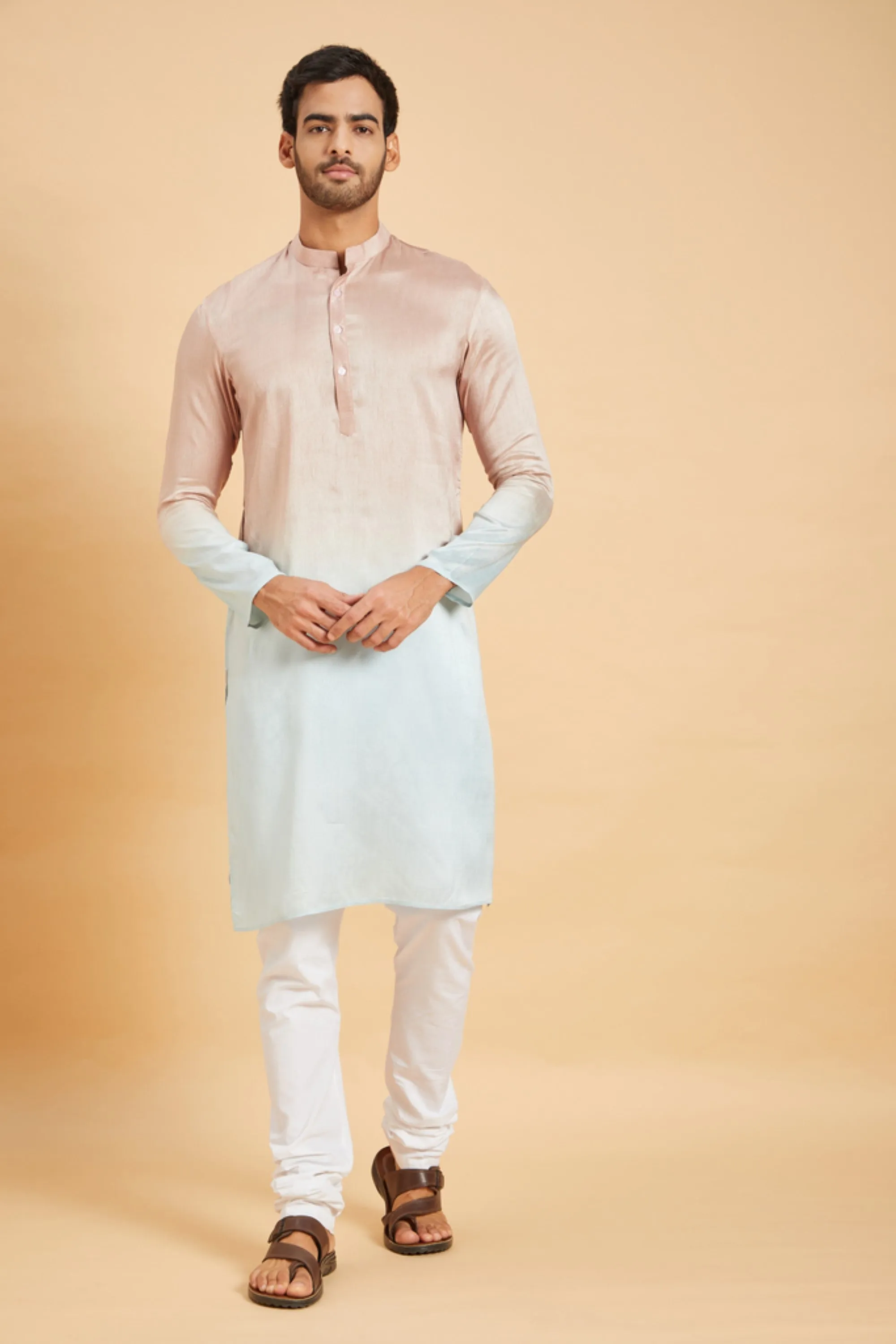 Men's Glidden Ombre Kurta With Crop Pants - Hilo Design